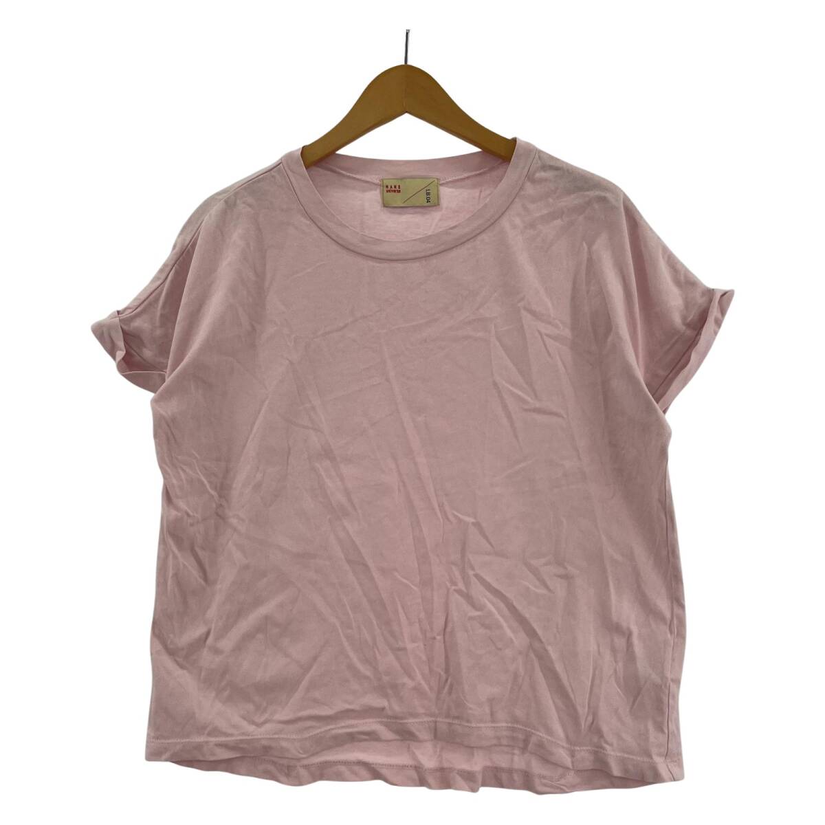 nano universe ナノユニバース クルーネック 半袖Tシャツ sizeF/ピンク ゆうパケットOK拍卖