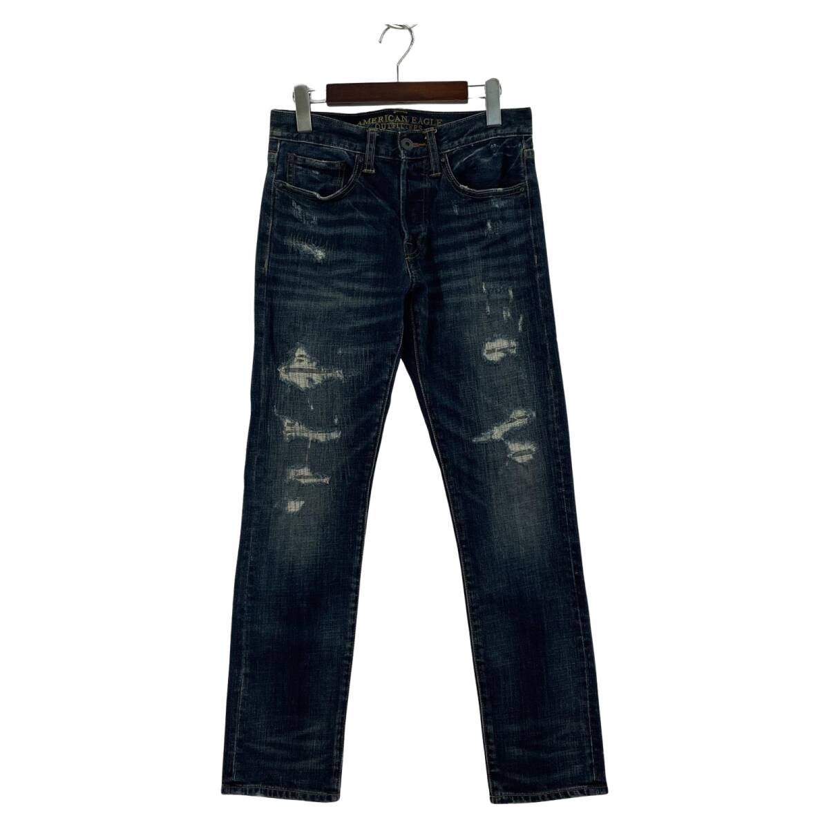 AMERICAN EAGLE OUTFITTERS アメリカンイーグル アウトフィッターズ ダメージ加工 デニム パンツ sizeCN 165/70A US 28 30/ネイビー拍卖