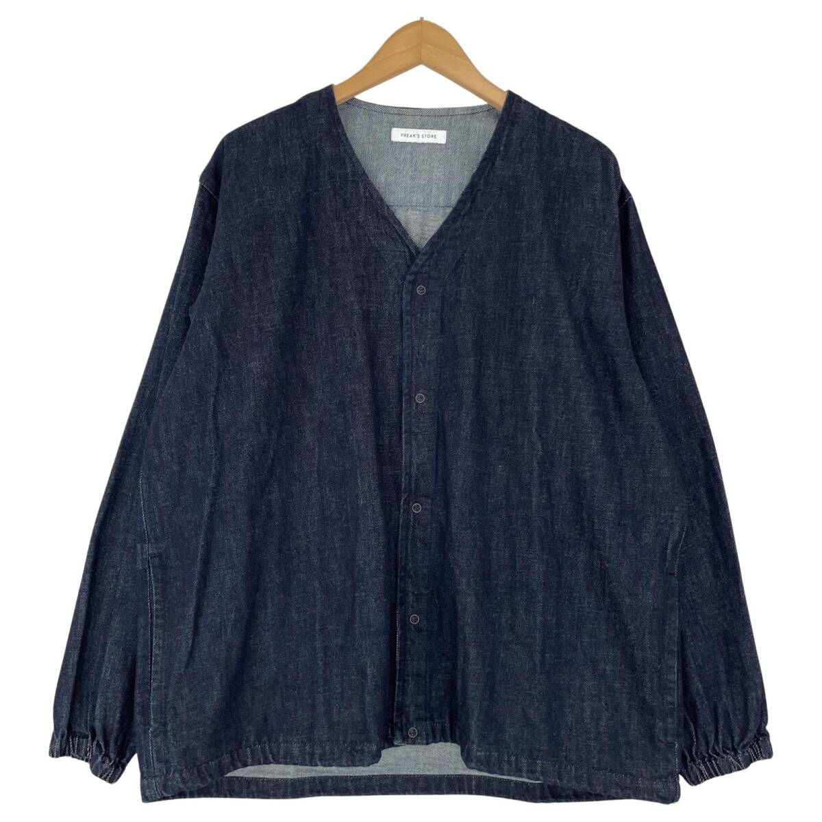 FREAK'S STORE フリークスストア 221-1004 ノーカラー デニムジャケット sizeS/ネイビー拍卖