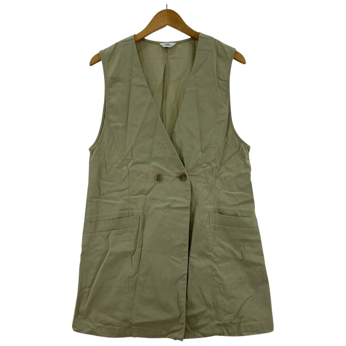 coen コーエン ノースリーブ ジャケット sizeL/グリーン系拍卖