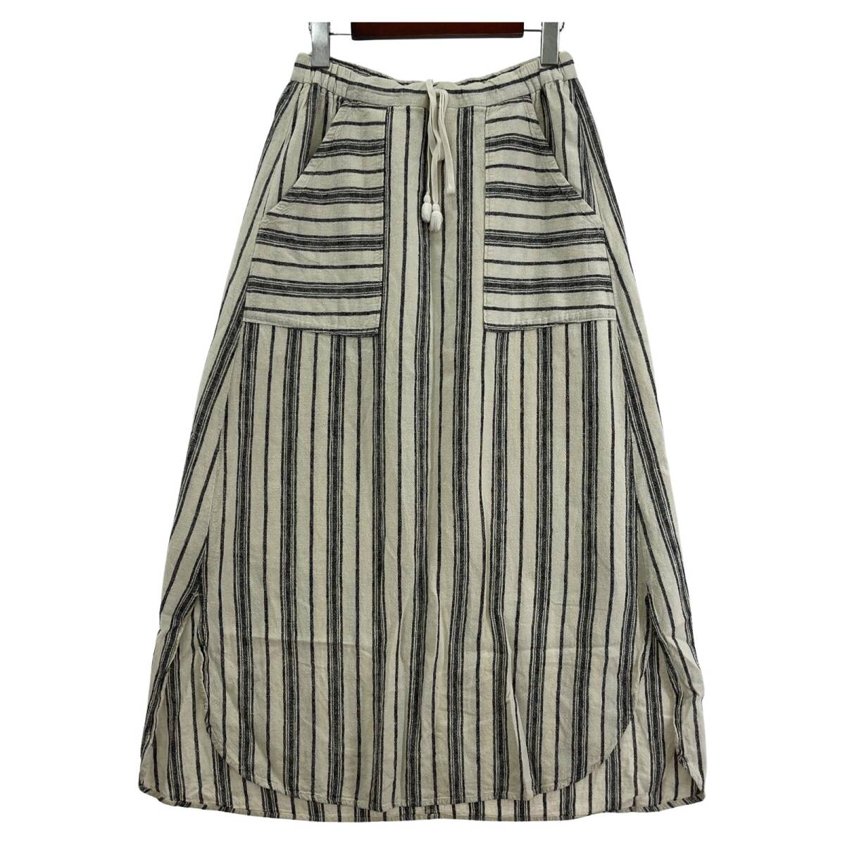 CIAOPANIC TYPY チャオパニックティピー リネン混 Aライン スカート sizeONE/ホワイト×ブラック拍卖