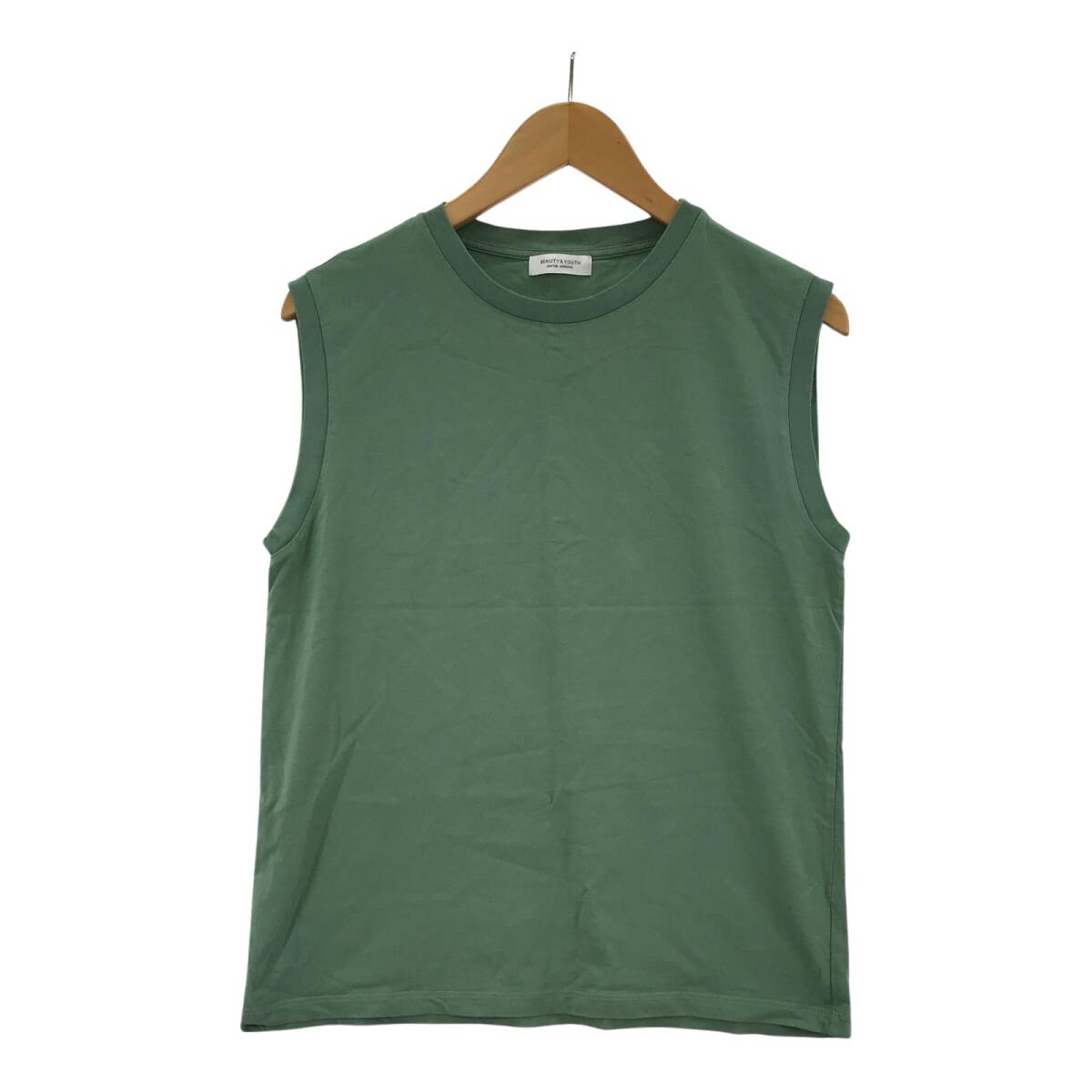 BEAUTY&YOUTH ビューティアンドユース ノースリーブ カットソー size表記なし/グリーン ゆうパケットOK拍卖