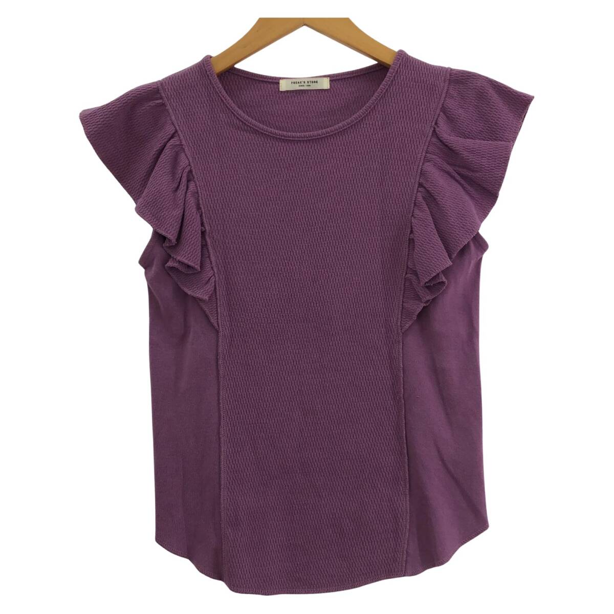 FREAK'S STORE フリークスストア フリルスリーブ カットソー sizeF/パープル ゆうパケットOK拍卖