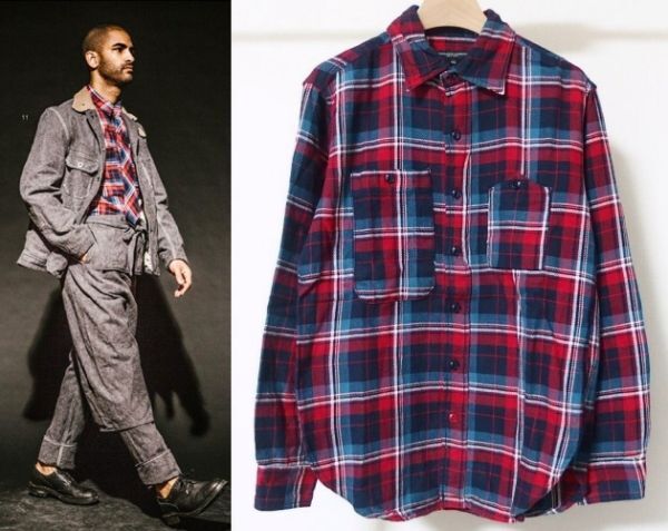 Engineered Garments エンジニアードガーメンツ Work Shirt Heavy Twill Plaid チェック ワーク シャツ XS拍卖