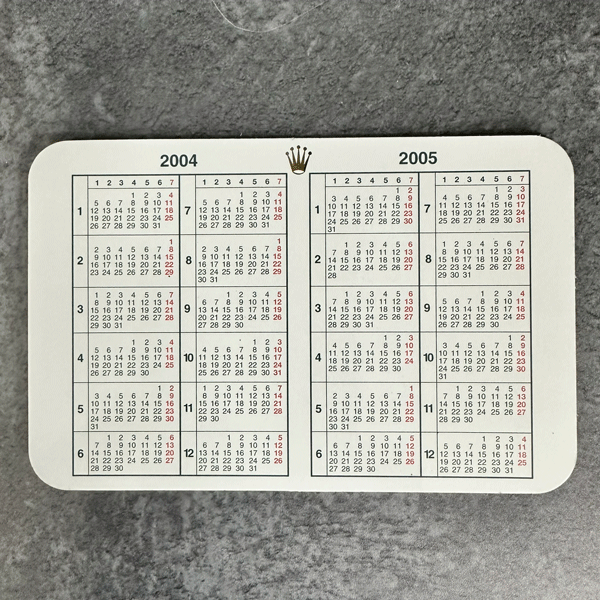 【未使用・長期保管品】 ROLEX/ロレックス 純正付属品 カード型カレンダー 2004-2005拍卖