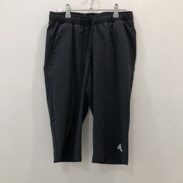 TNZ2568 adidas クロップド丈 ハーフパンツ ブラック M拍卖