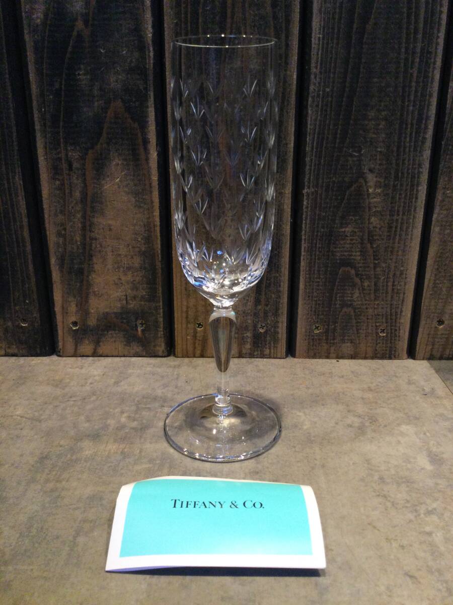 未使用 保管品 TIFFANY&Co. ティファニー フローレット シャンパングラス 洋食器 口径:約4.8×高さ:約20.5cm拍卖