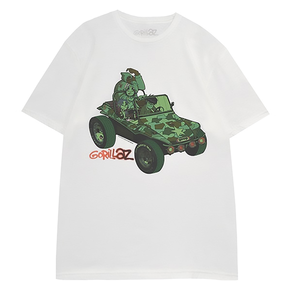 GORILLAZ ゴリラズ Green Jeep Tシャツ WHITE Lサイズ オフィシャル拍卖