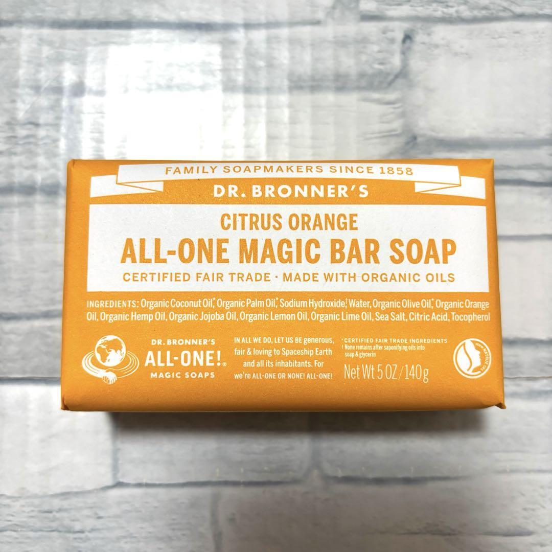 ドクターブロナー マジックソープバー シトラスオレンジ 140g 石鹸 お試し 石けん 無農薬有機栽培 正規品 Dr. Bronner's拍卖