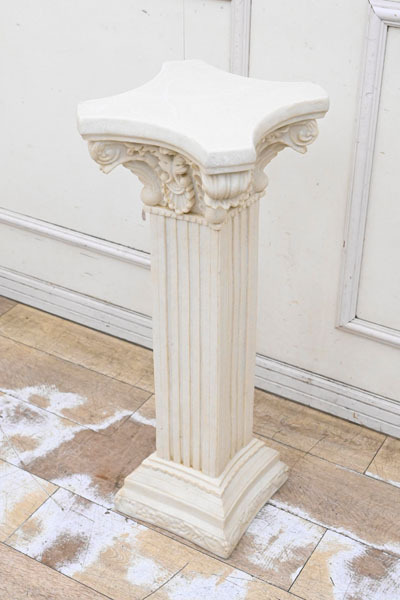 E183 アンティーク調 イタリア製 花台 飾り台 置台 オブジェ台 テーブル フラワーベース 樹脂製?拍卖