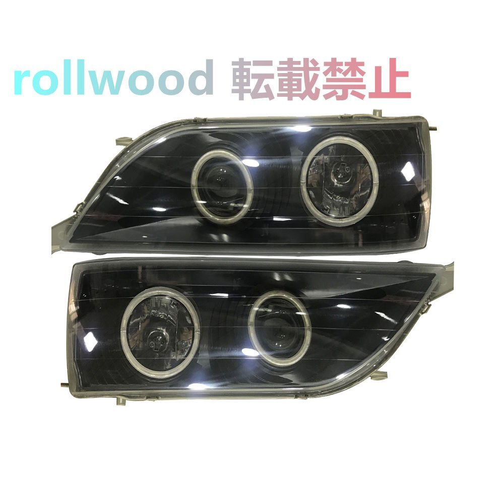 トヨタ クレスタ JZX100 / 1997~2000年式 / ヘッドライト左右セット / プロジェクターレンズ付き / ブラック・ホワイト / LEDライト拍卖