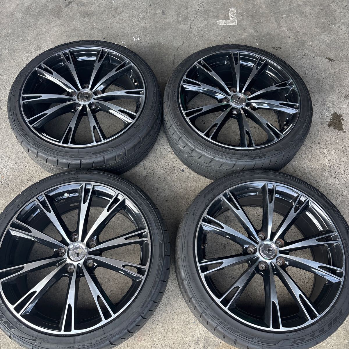 ◆225/40R19 93Y◆NITTO NT555 G2 2024年製◆アルミホイール LEHRMEISTER 19*8.0J PCD114.3 IN50 5穴 ハブ72.8◆4本セット◆拍卖