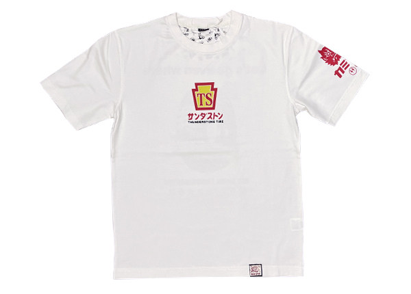 カミナリ 完売商品! 半袖Tシャツ OFF-WHITE Sサイズ ちょっと難あり KMT-15拍卖