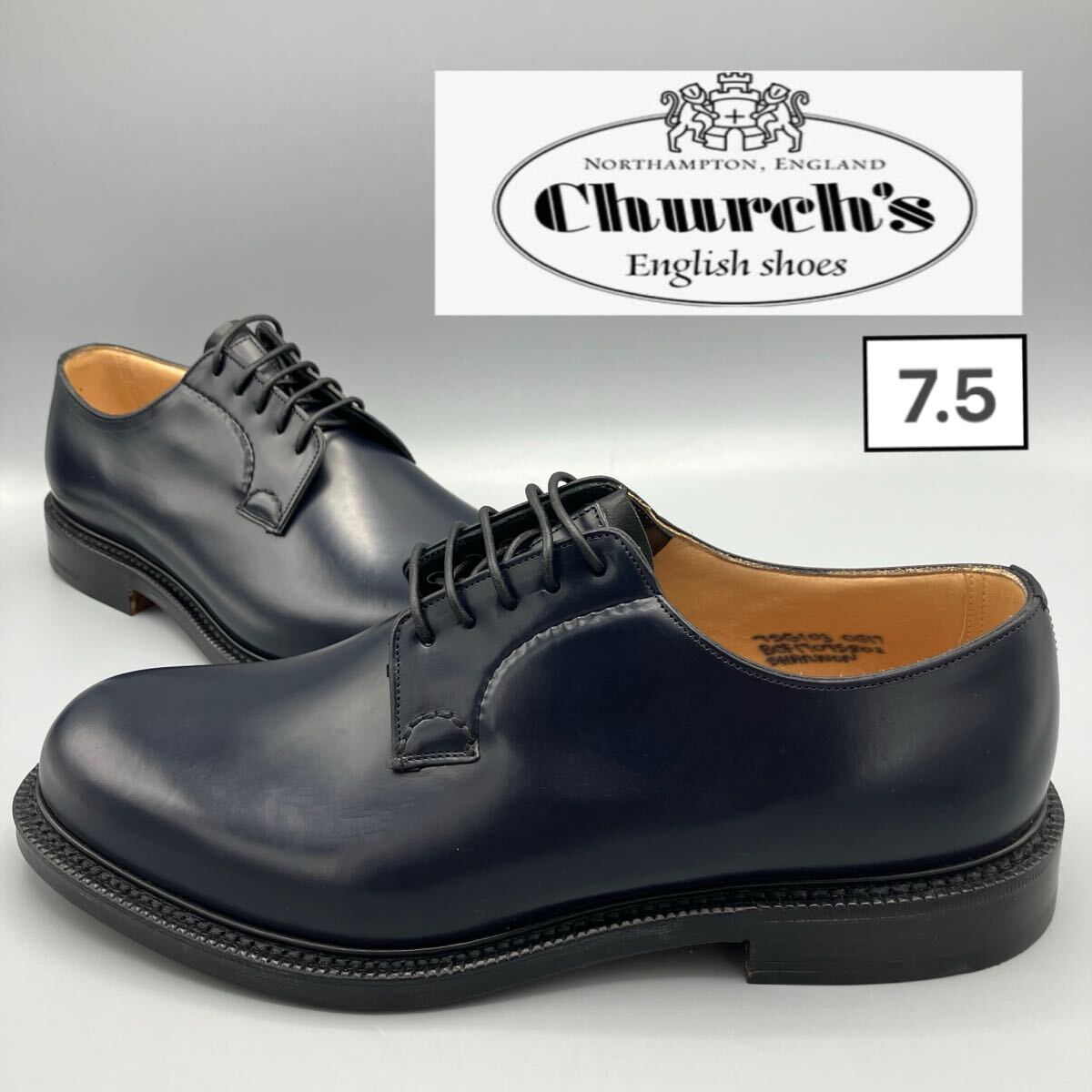 未使用 j26.5 7.5 Church’s シャノン ダービーシューズ※訳有拍卖
