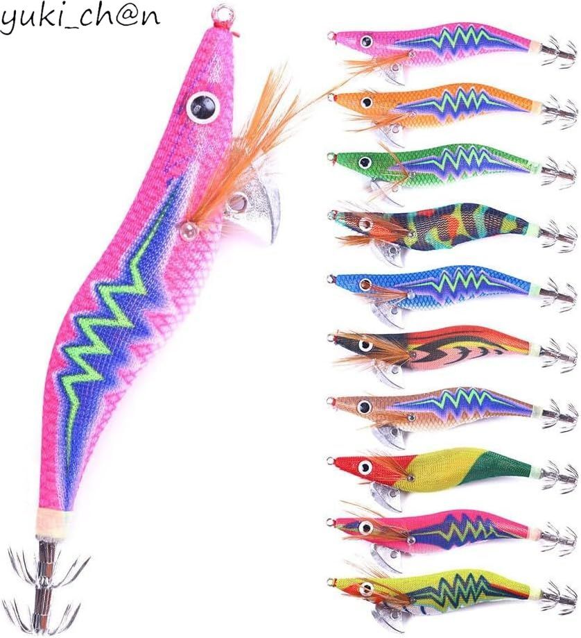 エギ ルアー 10個セット イカ釣り エギセット イカメタル エギング 強夜光エギ 釣り道具 エビ 海 夜 夜光 サイズ 10.5拍卖