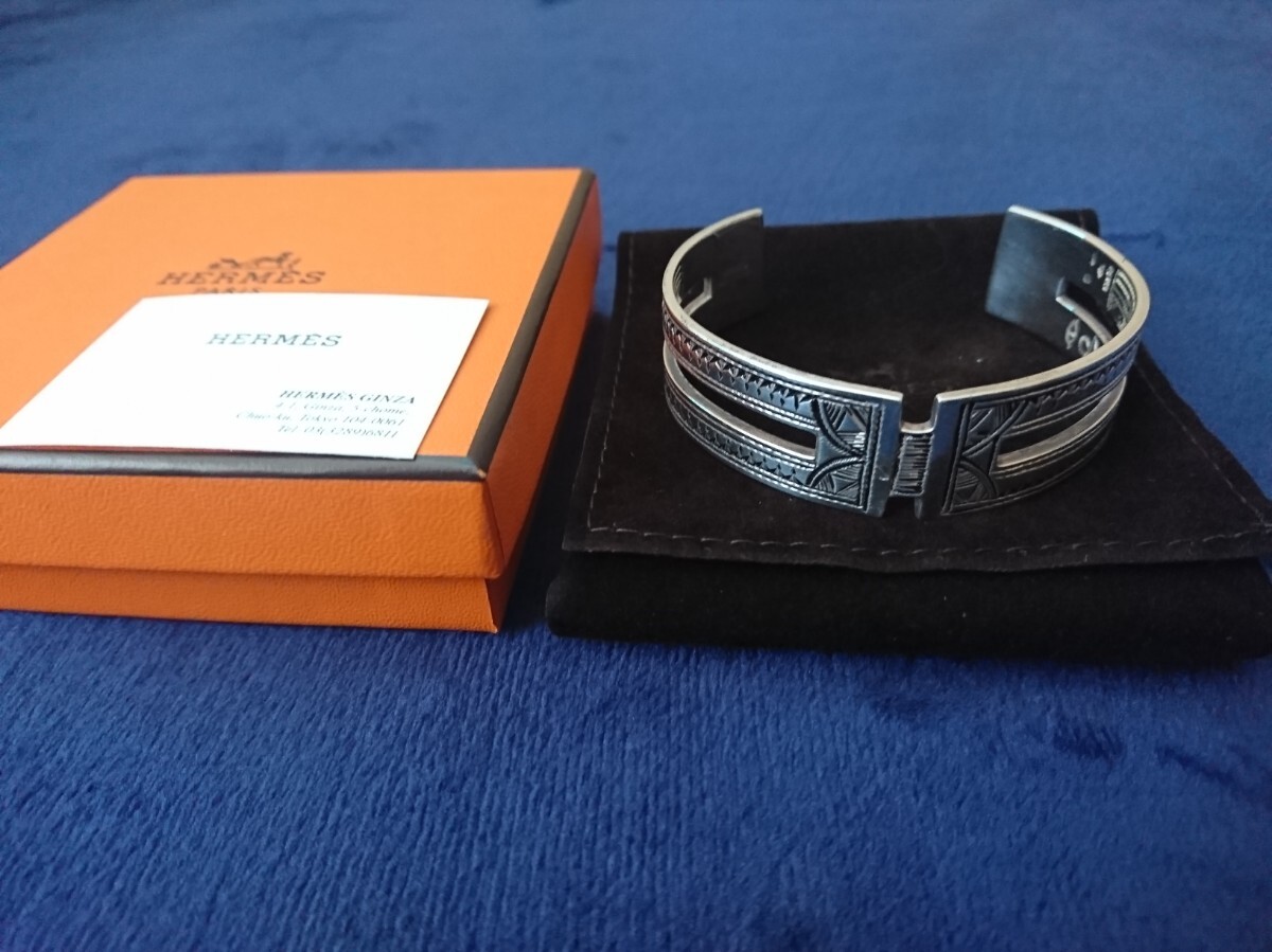 HERMES BRACELET ASSAB TOUAREG T5 エルメス トゥアレグ アッサブ ブレスレット バングル ネイティブ シルバー925拍卖