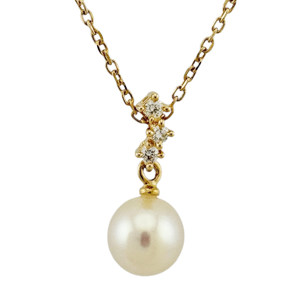 タサキ ネックレス 18金 K18イエローゴールド アコヤパール レディース TASAKI 中古 美品拍卖