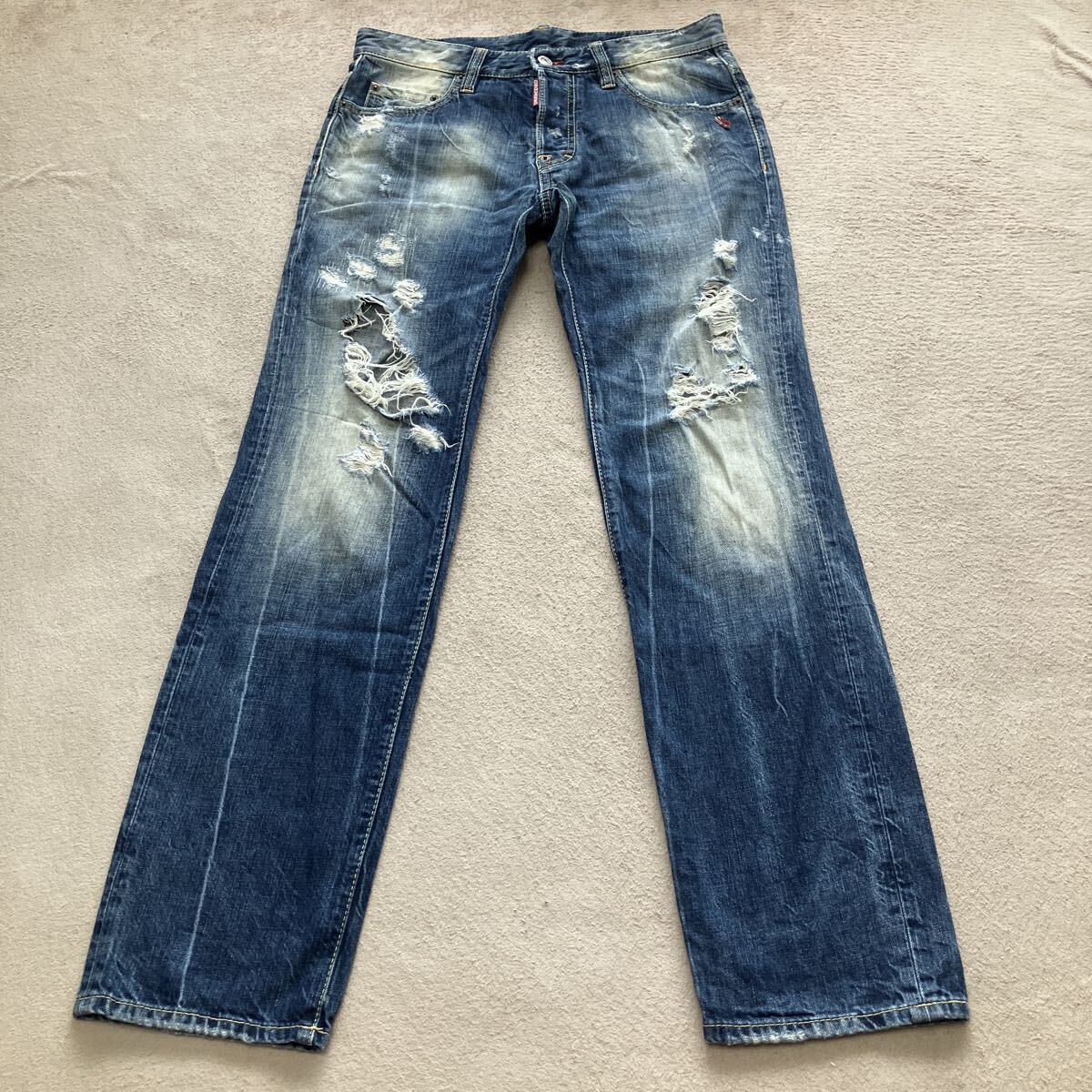 DSQUARED2 ディースクエアード ダメージ加工 デニム サイズ44 イタリア製 ここのえ 正規品 汚れなし拍卖