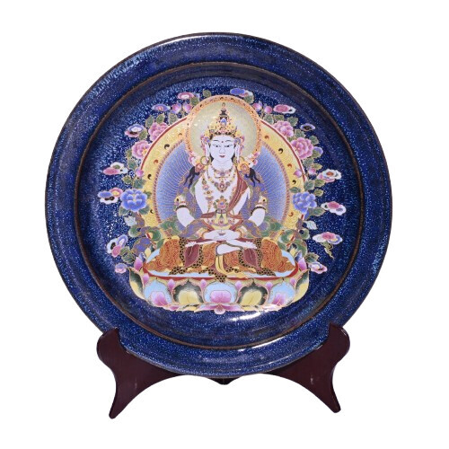 zz7|4407 中国磁器 陶芸 磁器『宋建窯多字款加彩タンカ賞盤』施釉陶 古代工芸品 陶芸 精美彫 置物 收藏品拍卖