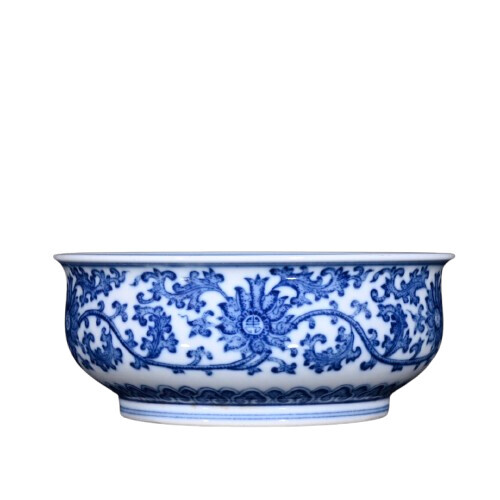 zz7|4454 中国磁器 陶芸 磁器『清雍正青花一束の蓮碗です』施釉陶 古代工芸品 陶芸 精美彫 置物 收藏品拍卖