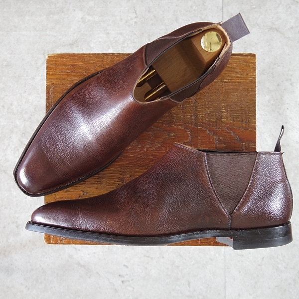 ★極美品★クロケット&ジョーンズ 9E【定価¥137,500-★サイドゴアブーツ/DEENE】348ラスト/グレインレザー/濃茶/Crockett&Jones★n578-8拍卖