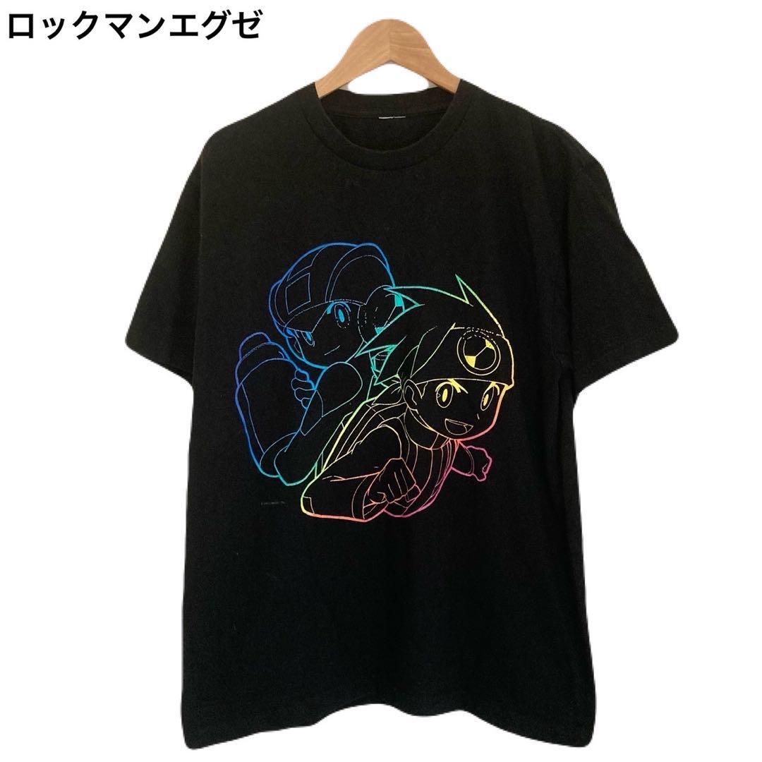 ロックマンエグゼ 00s ゲーム Tシャツ 半袖 ブラック プリント カプコン拍卖