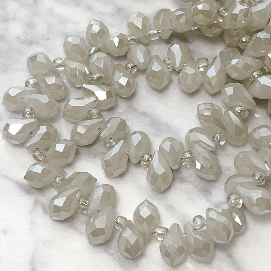 bi009/SALE!ガラスビーズ◇キラキラ多面カット ドロップ形 1連拍卖