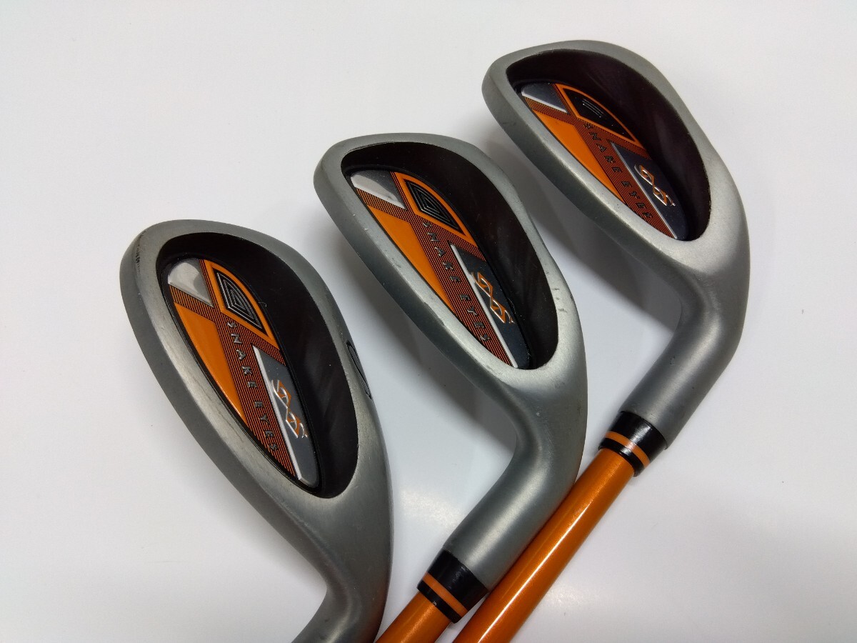 【キッズ用アイアンセット】 SNAKE EYES アイアン3本セット(5,7,S) flex:不明 オリジナルカーボンシャフト ジュニア 子ども用 ゴルフ拍卖