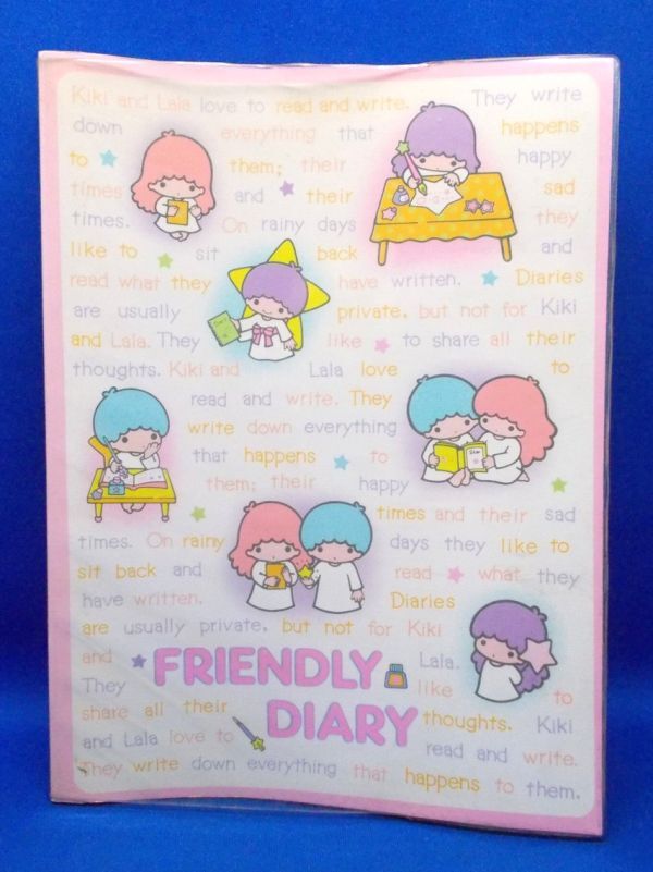 未使用 リトルツインスターズ FRIENDLY DIARY 1976年 サンリオ キキララ 日記帳 ノート フレンドリーダイアリー Little Twin Stars拍卖
