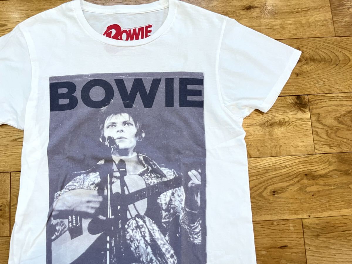 送料¥185 デビッドボウイDAVID BOWIE フォトプリントTシャツオフィシャル品Sくらい拍卖