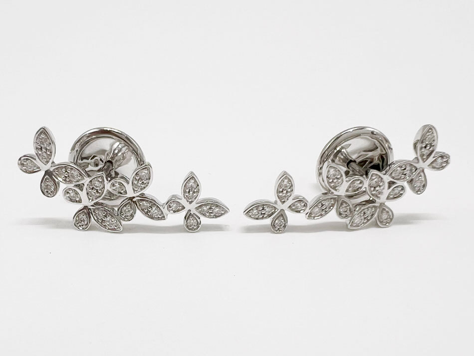 GRAFF グラフ パヴェ バタフライ イヤークライマー ピアス ダイヤモンド 750 WG K18 ホワイトゴールド RGE1818 保証書 新品仕上げ拍卖