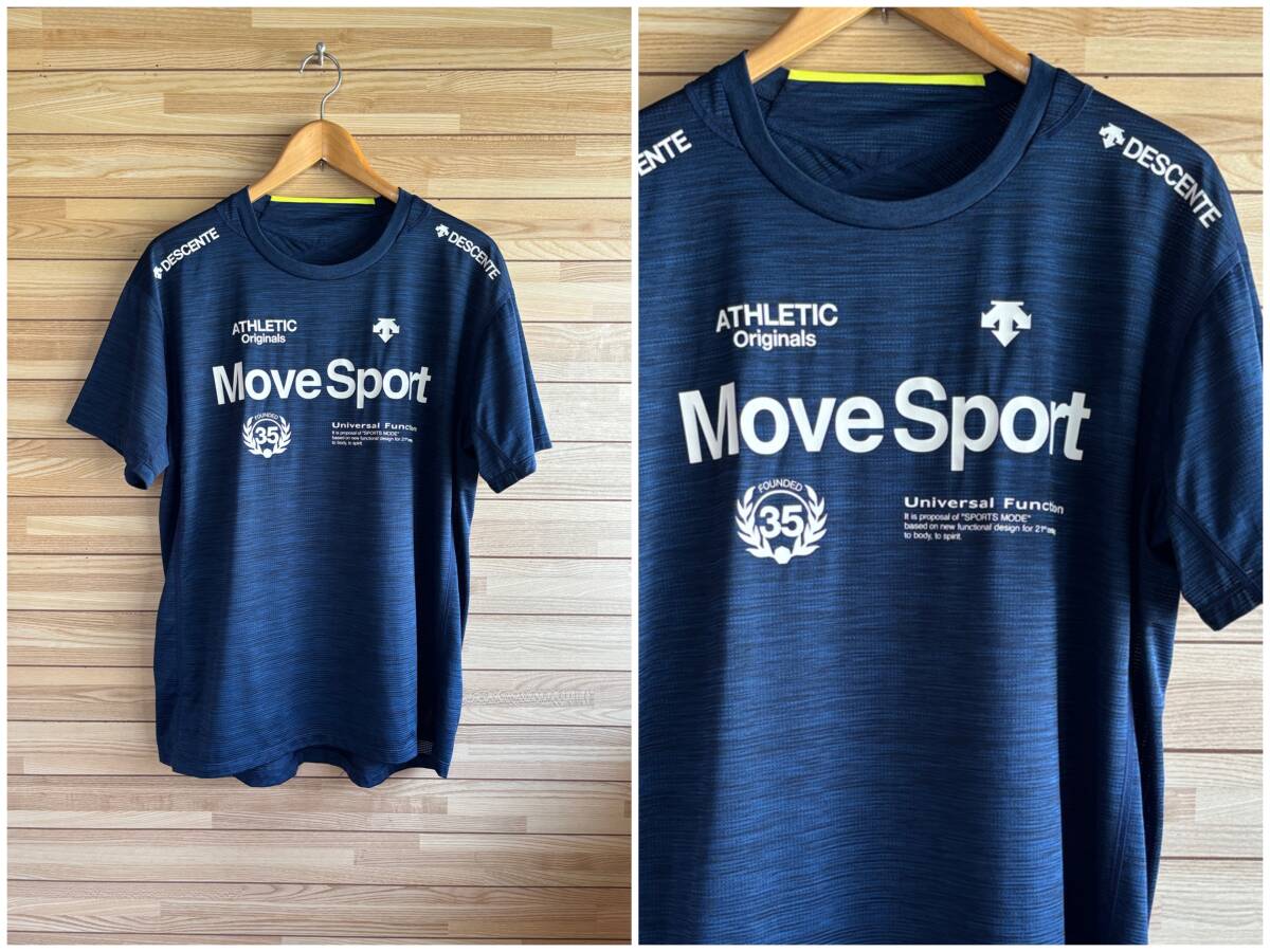 #セール★訳あり★DESCENTE デサント MOVE SPORT ムーブスポーツ 高通気 半袖 シャツ Tシャツ ネイビー 紺★大きい サイズ XO XXL 3L★拍卖