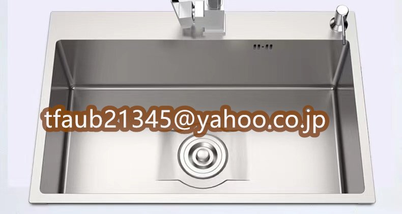 高品質キッチン用品 ステンレス製流し台 台所 1槽シンク 食器洗いシンク 野菜シンク 肥厚大容量 便利 60*45*22CM拍卖