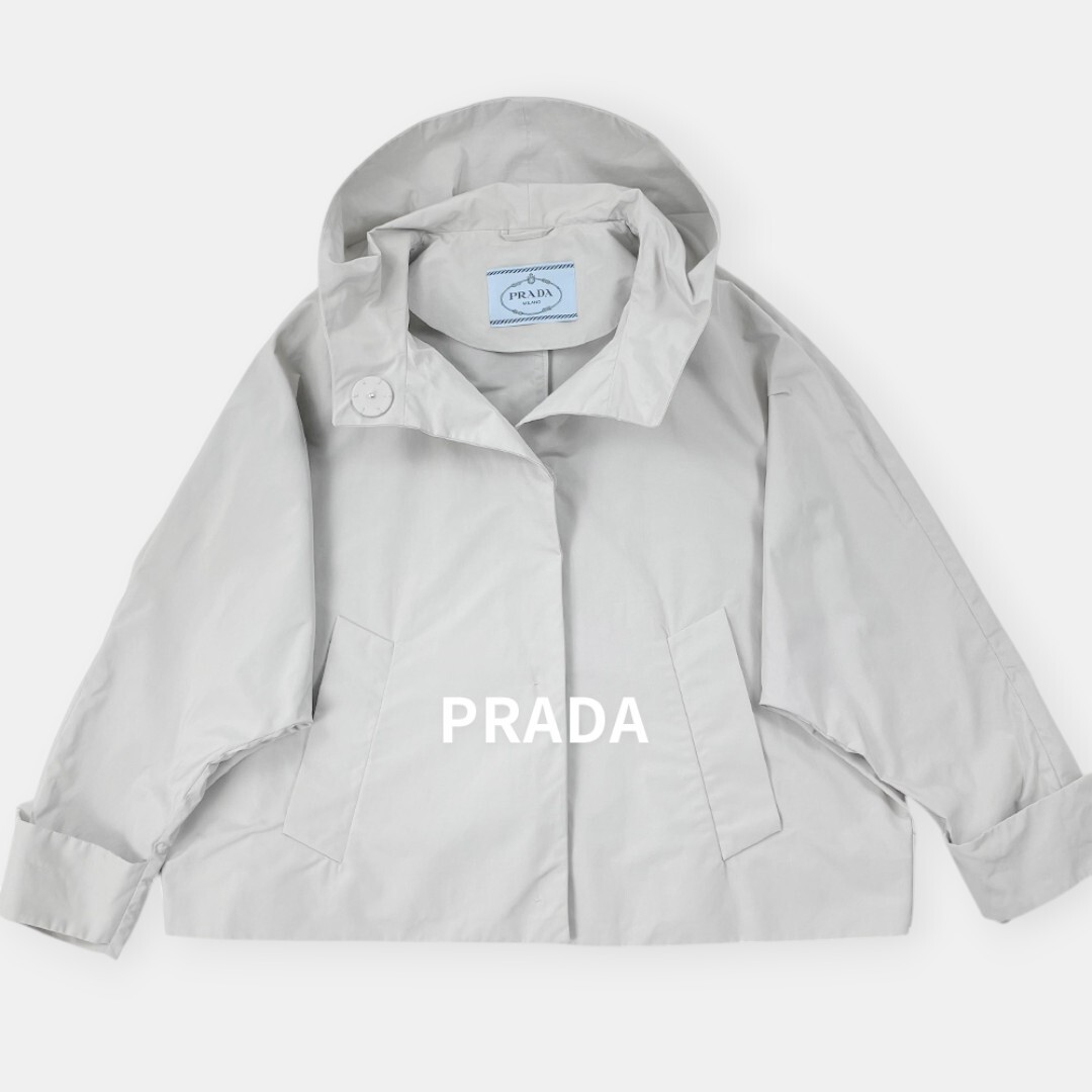 PRADA プラダ 20AW ドルマンスリーブマグネットボタン ブルゾン ジャケット 291909 S211 グレー 36 / J&NREUSE レディース アウター拍卖
