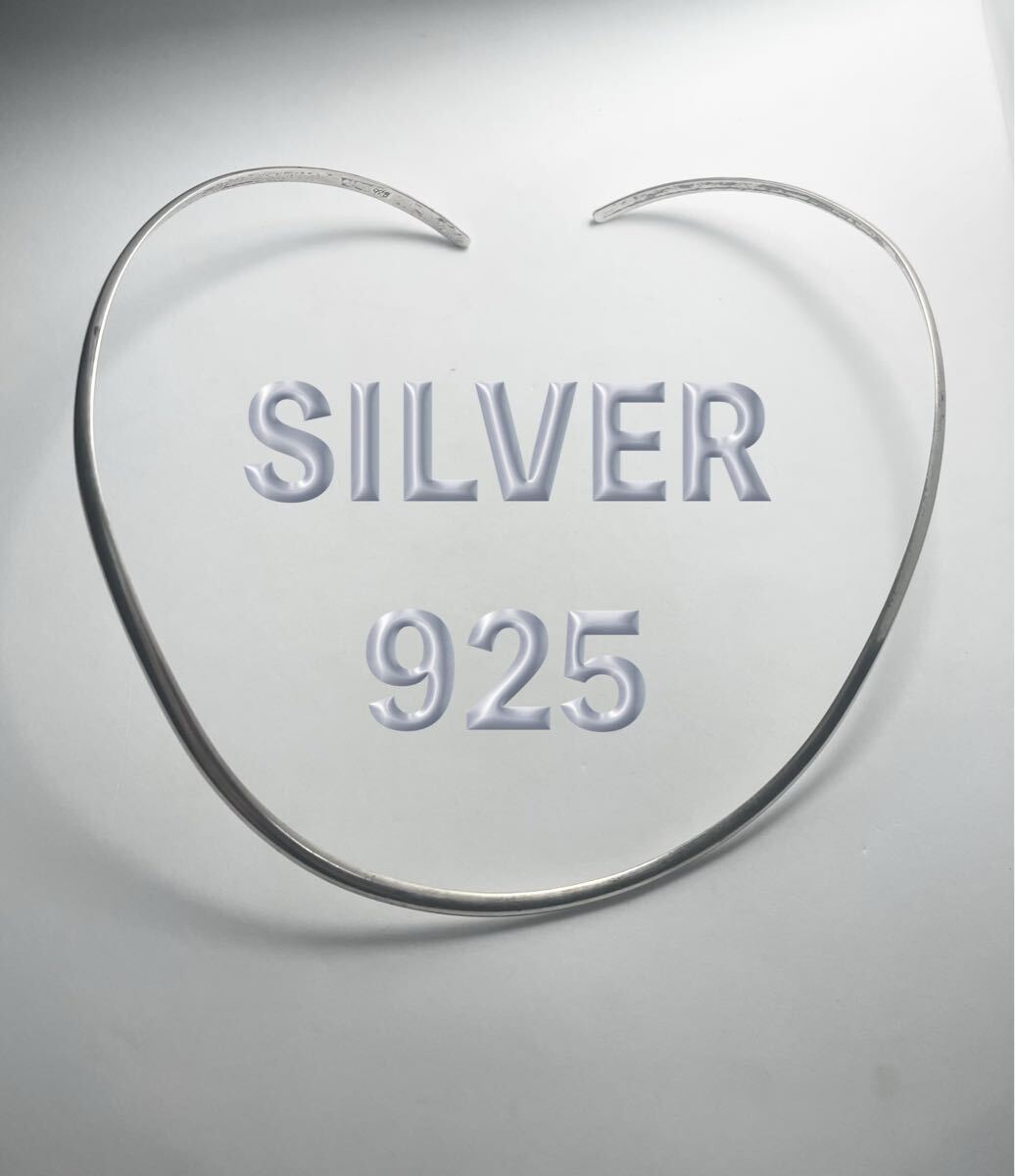 YQ19らヴUj シルバー925パイプチョーカー40センチSILVER 立体銀製ネックレス19gウ拍卖