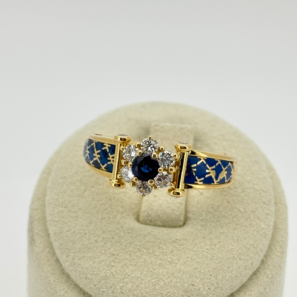 Korloff コルロフ K18 サファイア ダイヤ リング S0.3 D0.5拍卖