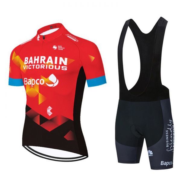 新品 サイクルジャージ 上下セット No94 Mサイズ バーレーン フルジップ ウェア 半袖 メンズ サイクリング MTB 自転車 ロードバイク拍卖