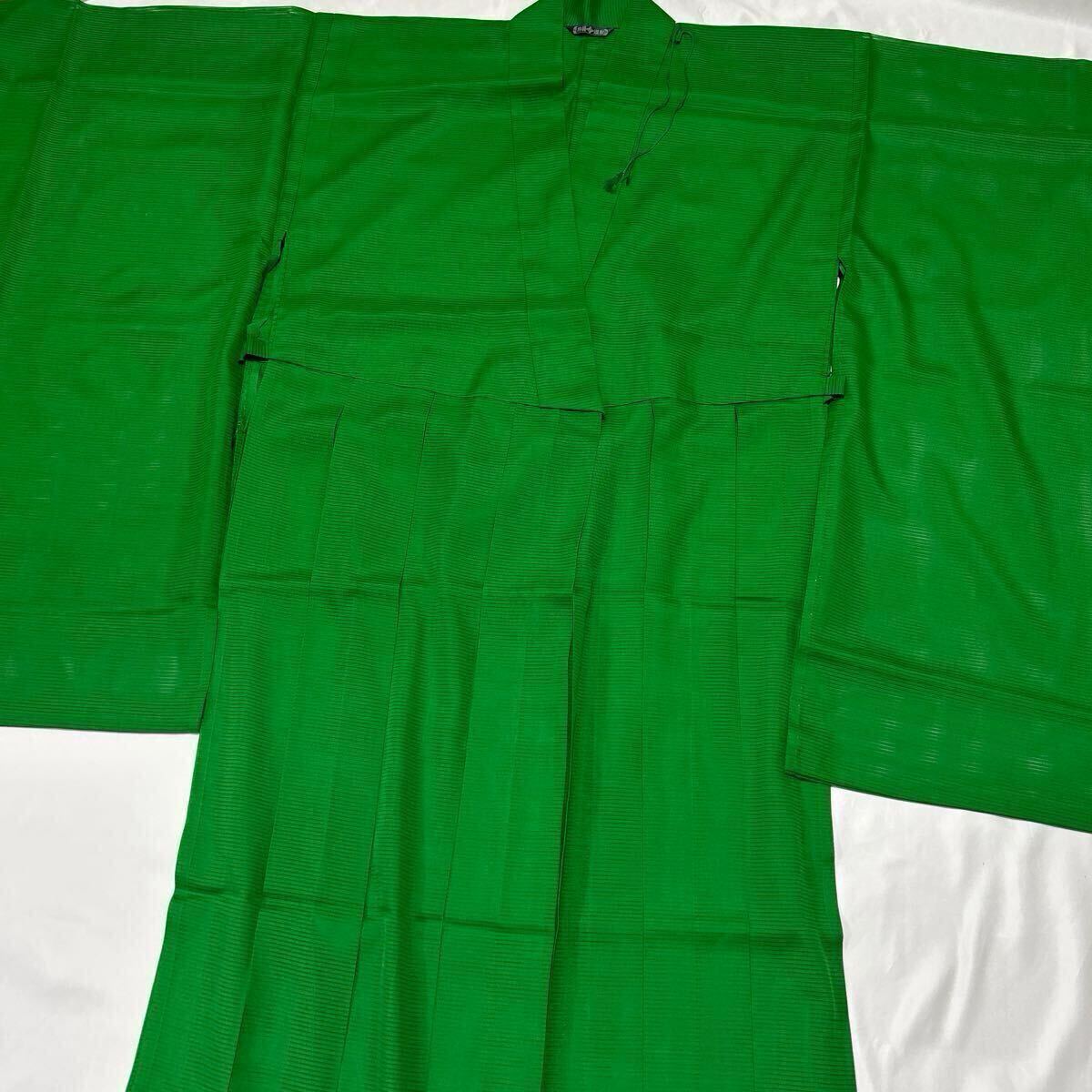美品【直とつ】真言宗 化繊 夏用 萌黄 法要 葬儀 仏具 僧侶 装束 袈裟 法衣 井筒法衣店拍卖