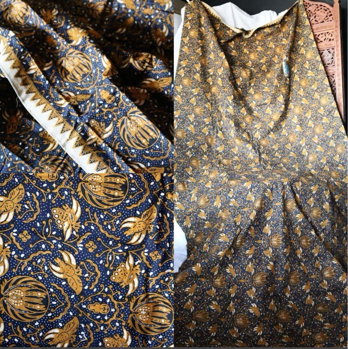 レア 貴重 長期保管品 シーツ 225×103cm ヴィンテージ マレーシア バティック 生地 batik ろうけつ染め 更紗 インドネシア バリ 土産拍卖