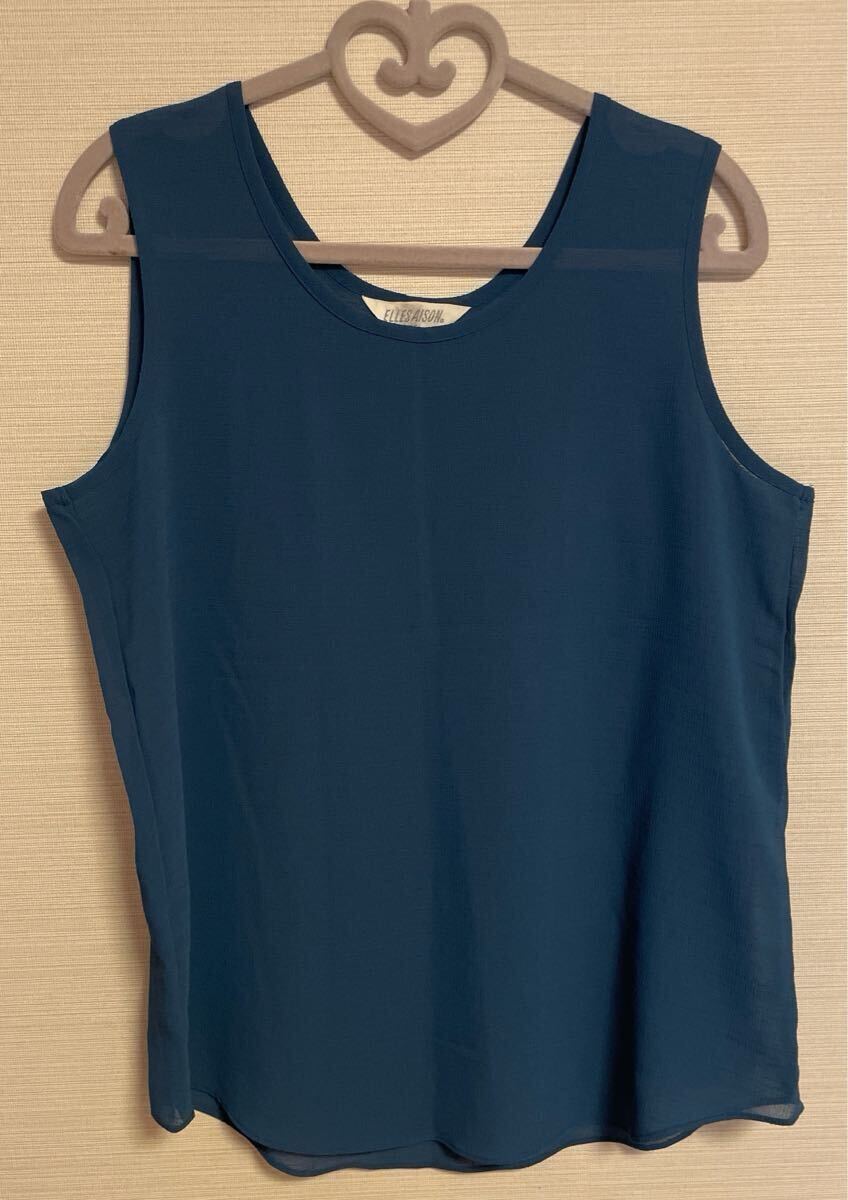 婦人服 タンクトップ 11R L ネイビー 美品拍卖