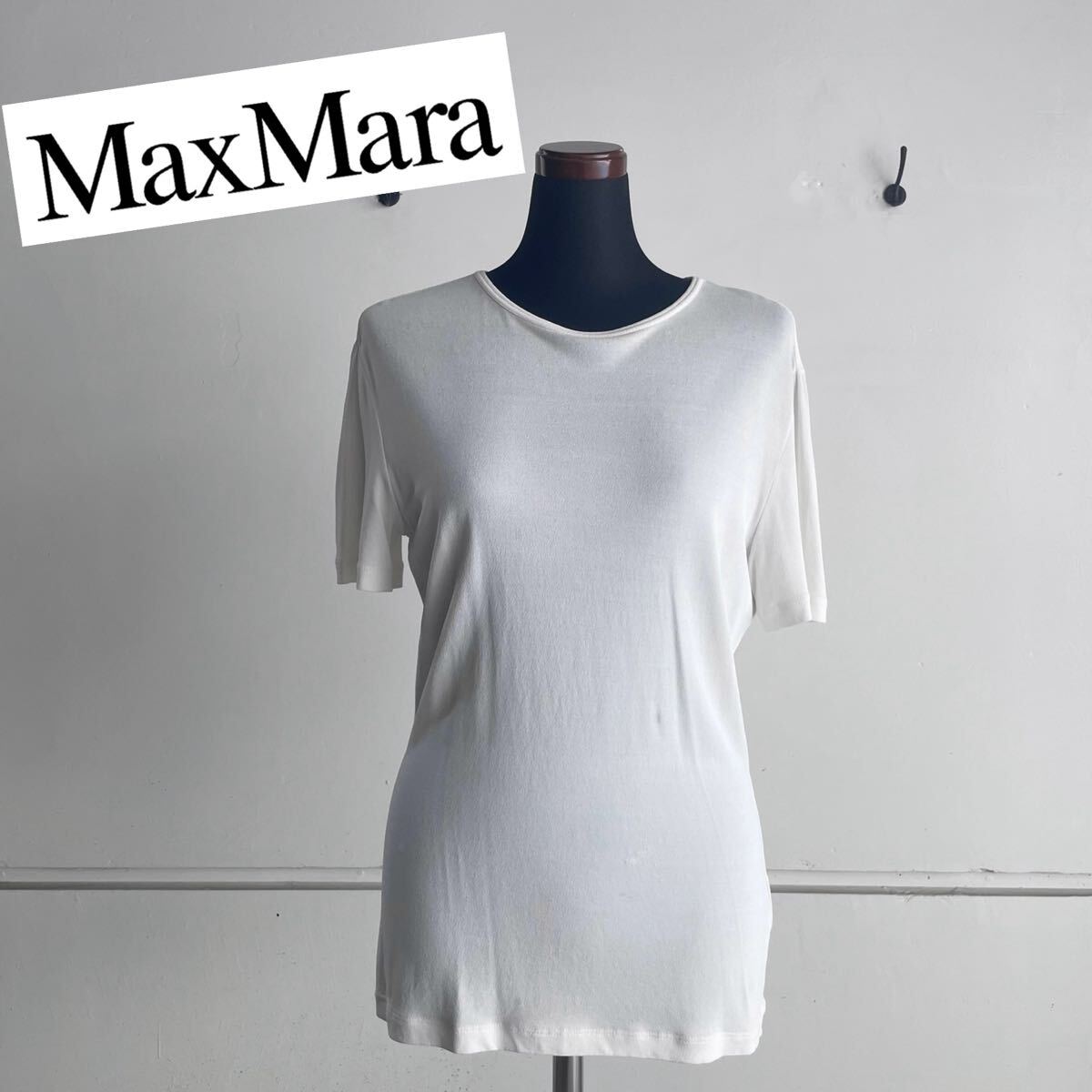 MaxMara マックスマーラ 半袖Tシャツ カットソー ホワイトMサイズ D拍卖
