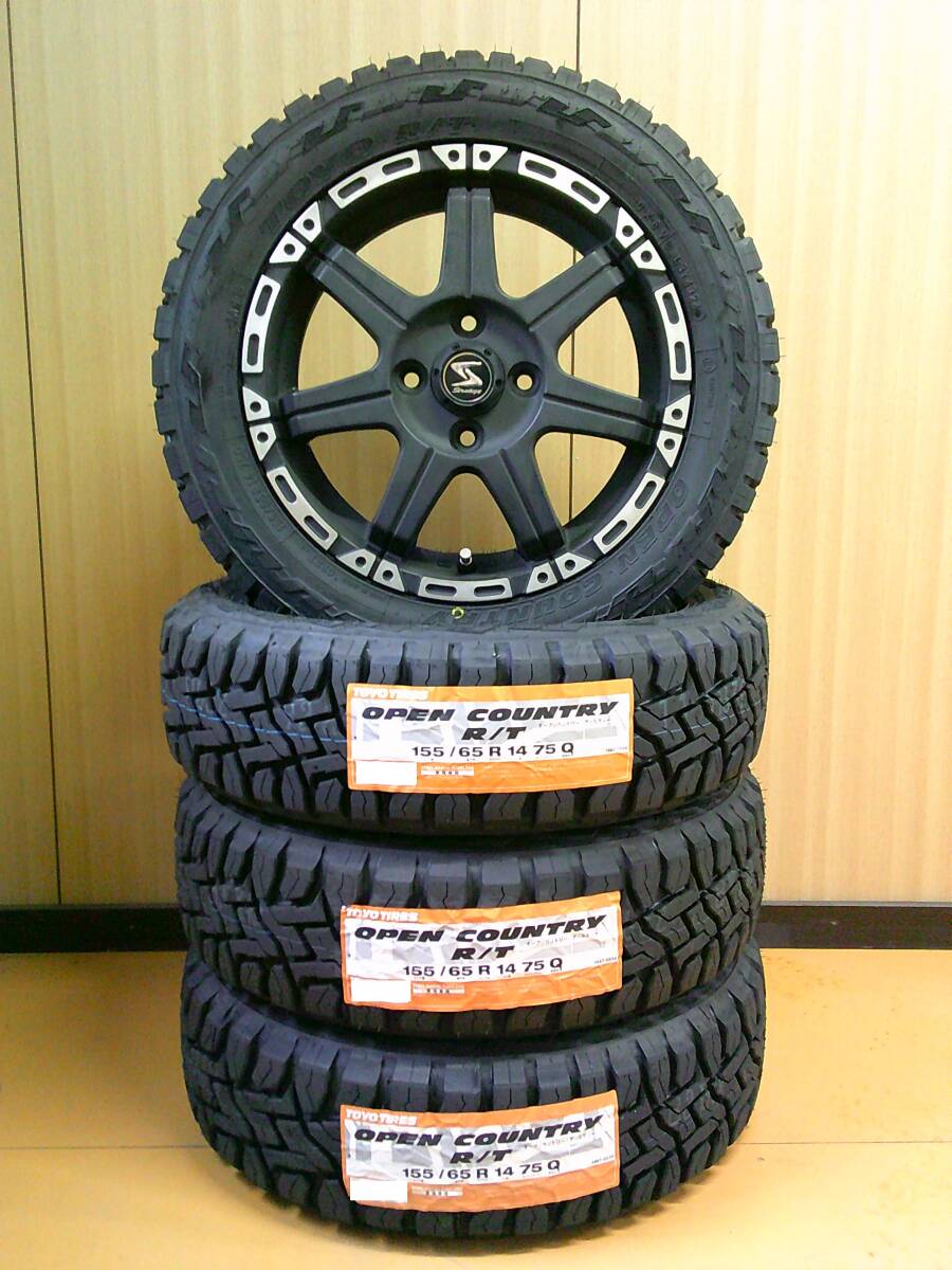 TOYOオープンカントリーR/T☆155/65R14☆ゴツゴツタイヤハイゼットエブリィキャリィサンバーNバンアクティデリカミニウェイクスペーシア拍卖