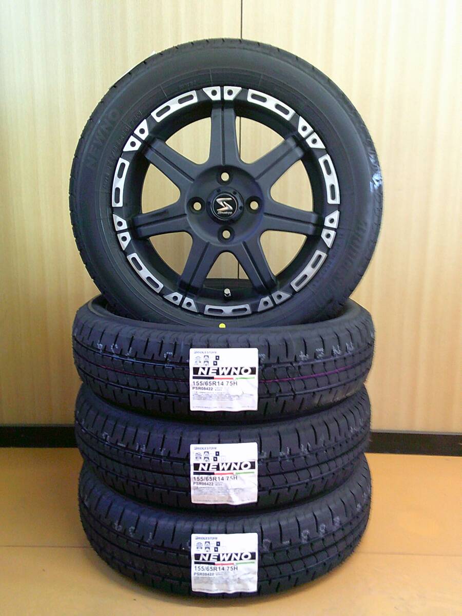 ブリヂストンニューノ☆155/65R14☆軽自動車N-BOXタントムーヴスペーシアワゴンRデリカミニデイズハイゼットラパンエブリイキャリー拍卖