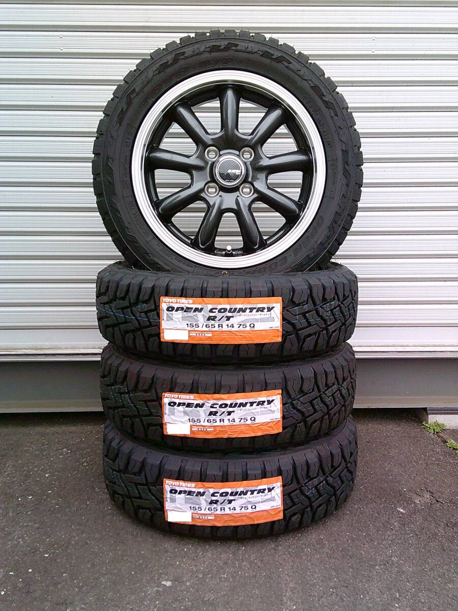 TOYOオープンカントリーR/T☆155/65R14☆アゲバンアゲトラハイゼットエブリィキャリィサンバーNバンアクティデリカミニウェイクスペーシア拍卖
