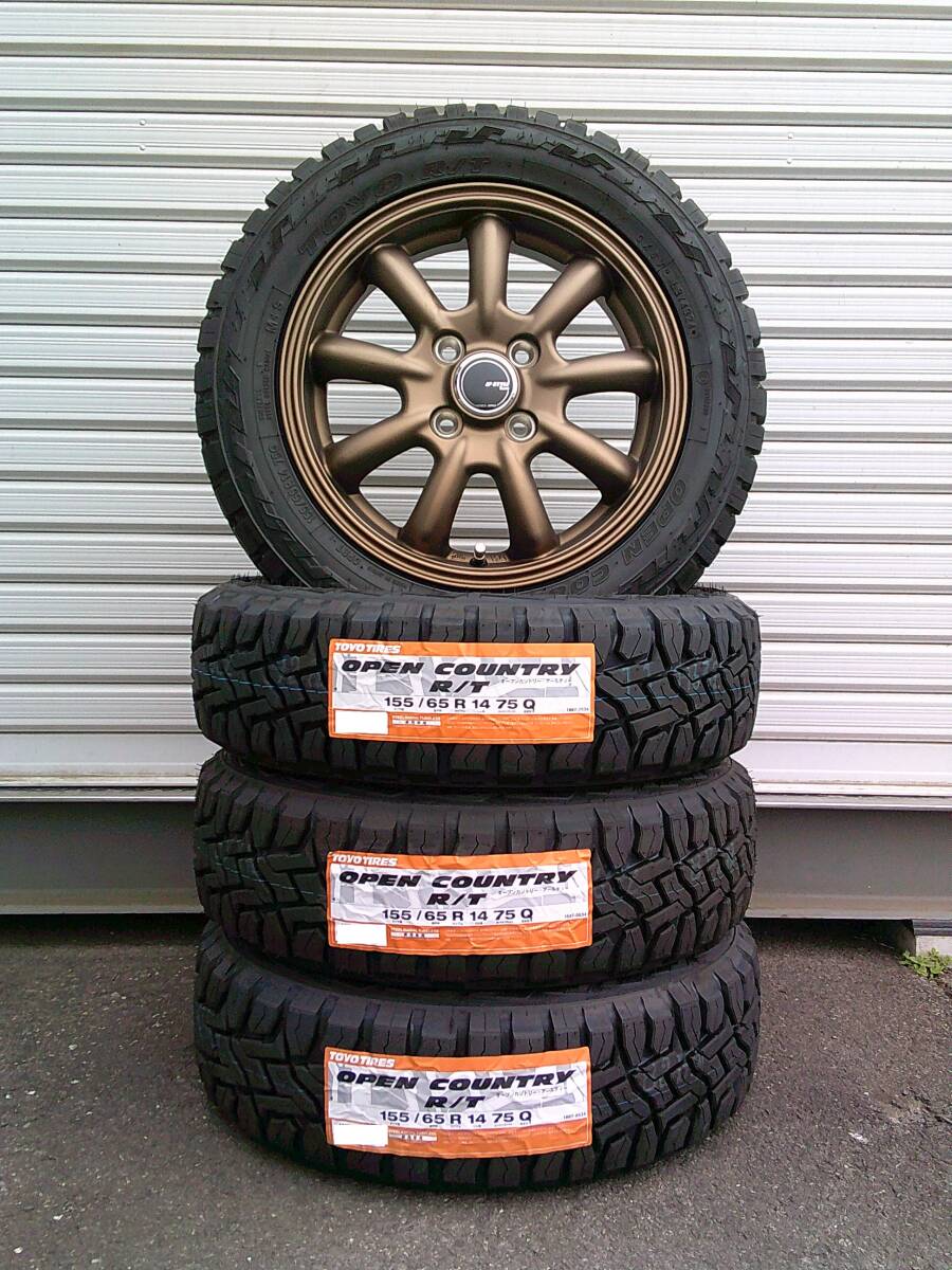 TOYOオープンカントリーR/T☆155/65R14☆アゲバンアゲトラハイゼットエブリィキャリィサンバーNバンアクティデリカミニウェイクスペーシア拍卖
