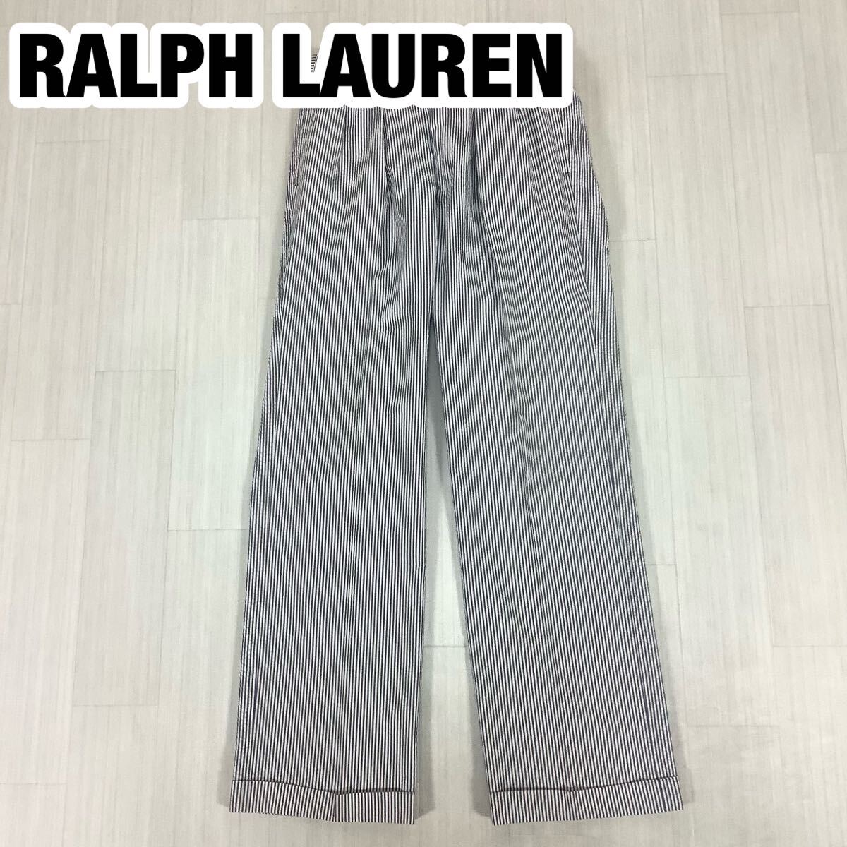 POLO BY RALPH LAUREN ポロバイラルフローレン シアサッカー コットン スラックス パンツ サイズ78 ロンドンストライプ ツータック拍卖