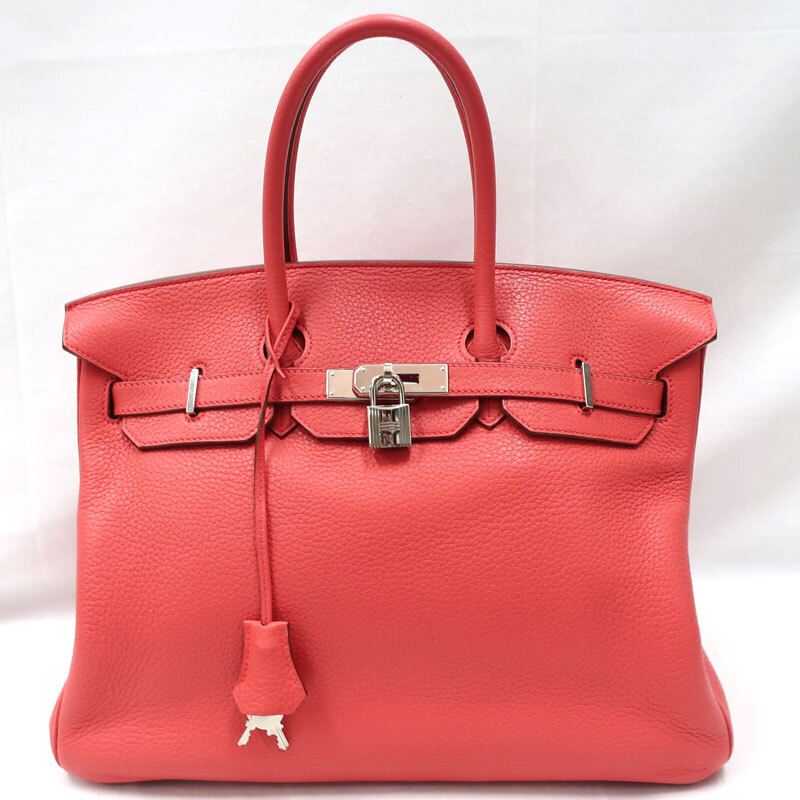 【美品】HERMES/エルメス バーキン35 トリヨンクレマンス ブーゲンビリア □M刻印 ハンドバッグ 700060279拍卖