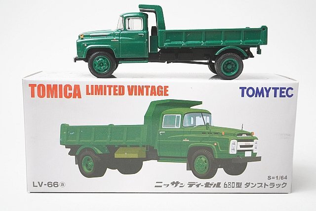 トミカリミテッドヴィンテージ 1/64 日産 ディーゼル 680型 ダンプトラック 緑 LV-66a拍卖