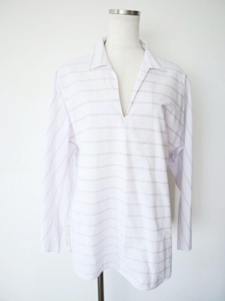 【送料込】GALERIE VIE ギャルリーヴィー トロピカルコットンチュニック Mサイズ オフホワイト×ピンク×チャコールグレー 6455365拍卖