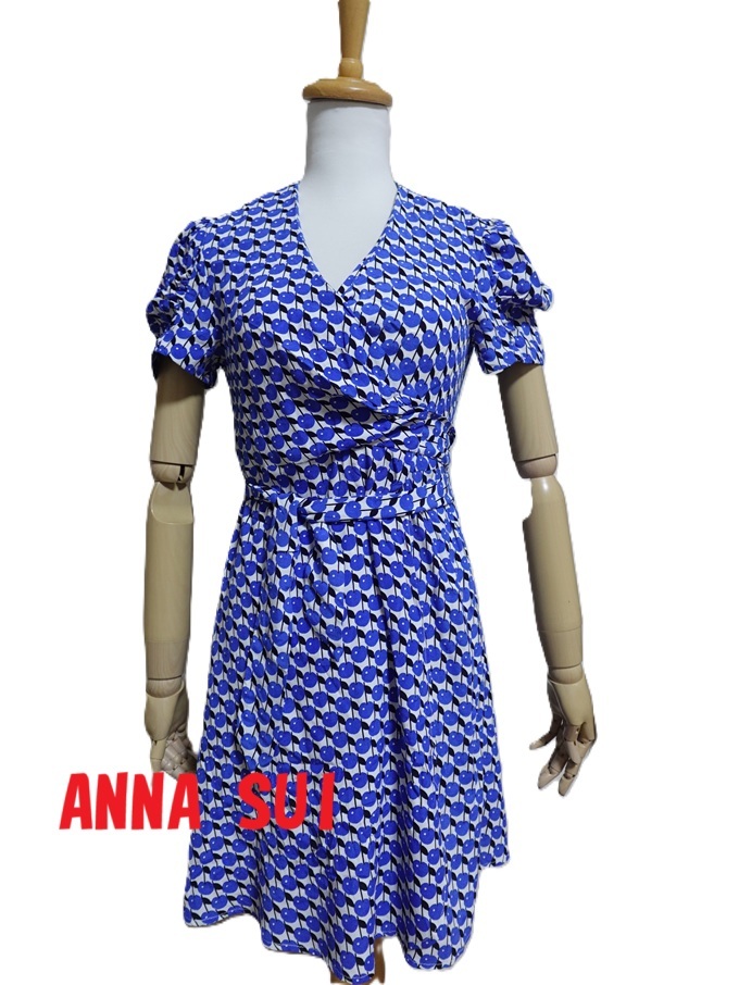 美品☆アナスイ USA ANNA SUI カシュクールワンピース S拍卖